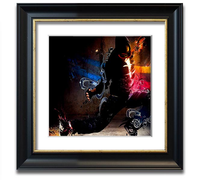 Artistic Human Square Framed Print in various frame colours, showcasing unique artistic design, ready to hang.