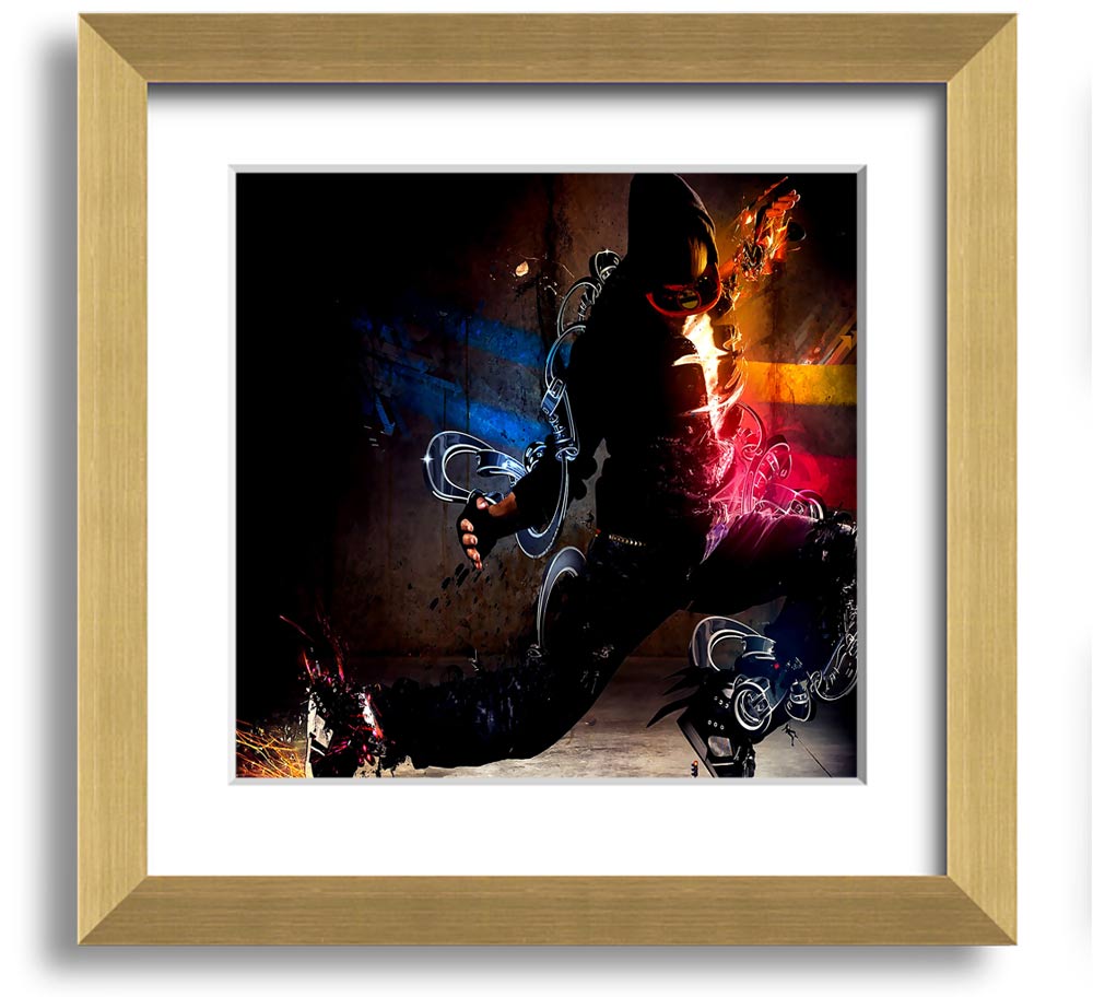 Artistic Human Square Framed Print in various frame colours, showcasing unique artistic design, ready to hang.