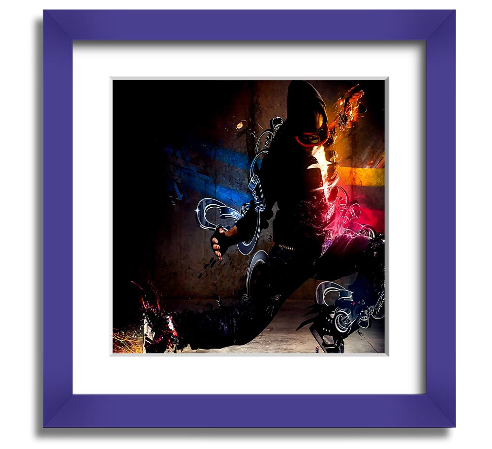 Artistic Human Square Framed Print in various frame colours, showcasing unique artistic design, ready to hang.