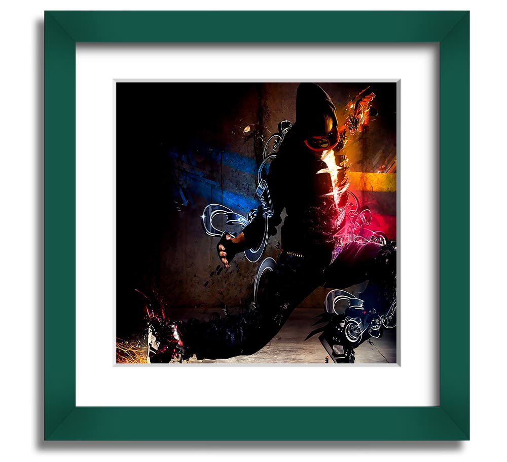 Artistic Human Square Framed Print in various frame colours, showcasing unique artistic design, ready to hang.