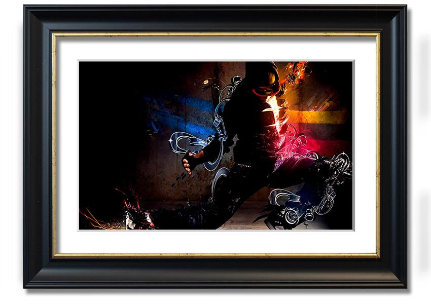 Artistic Human framed print showcasing unique design and multiple frame color options, ready to hang.