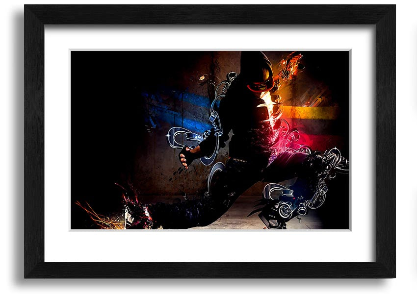 Artistic Human framed print showcasing unique design and multiple frame color options, ready to hang.