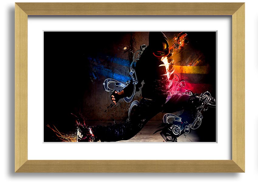 Artistic Human framed print showcasing unique design and multiple frame color options, ready to hang.