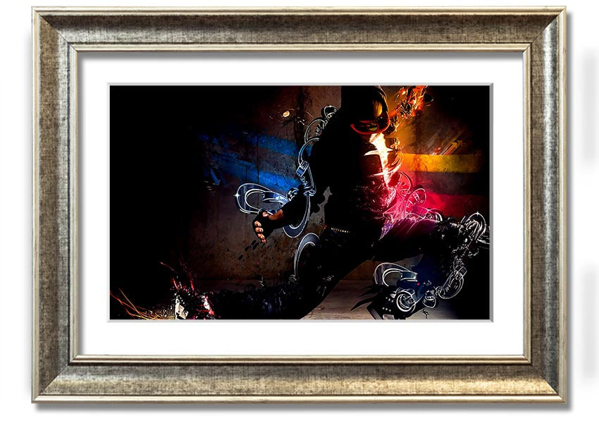 Artistic Human framed print showcasing unique design and multiple frame color options, ready to hang.