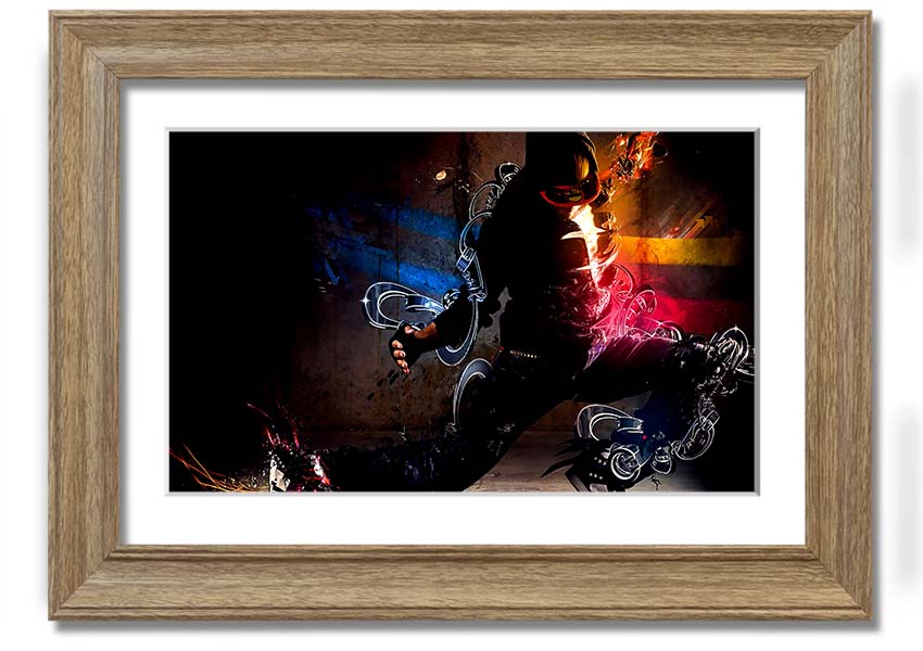 Artistic Human framed print showcasing unique design and multiple frame color options, ready to hang.