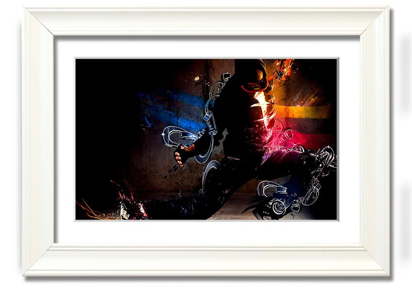 Artistic Human framed print showcasing unique design and multiple frame color options, ready to hang.