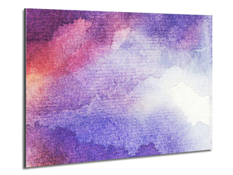 Art print titled 'As The Clouds Break' on brushed aluminium dibond, showcasing modern design and vibrant colors.