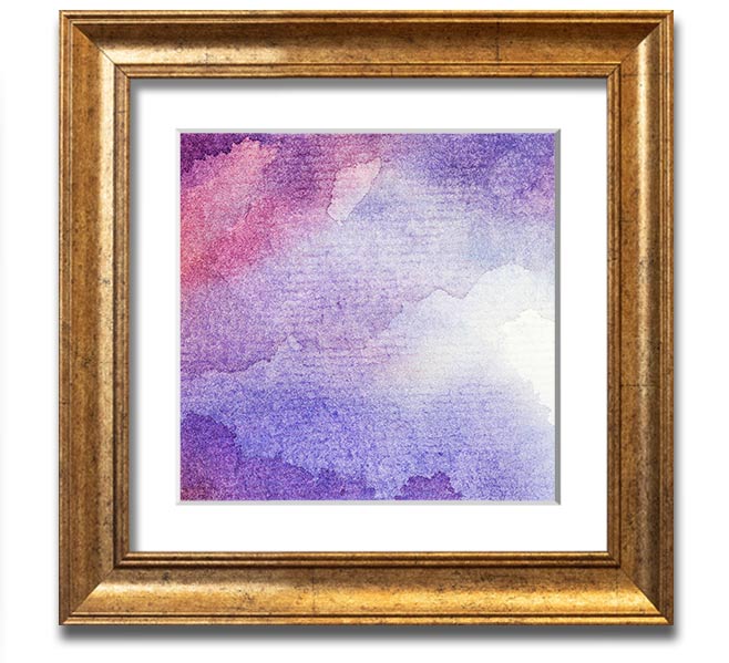 Square framed print titled 'As The Clouds Break', showcasing serene cloud imagery, available in various frame colors.