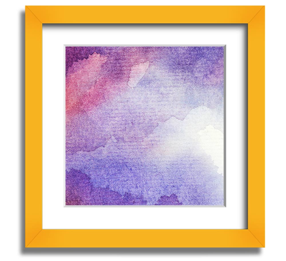 Square framed print titled 'As The Clouds Break', showcasing serene cloud imagery, available in various frame colors.