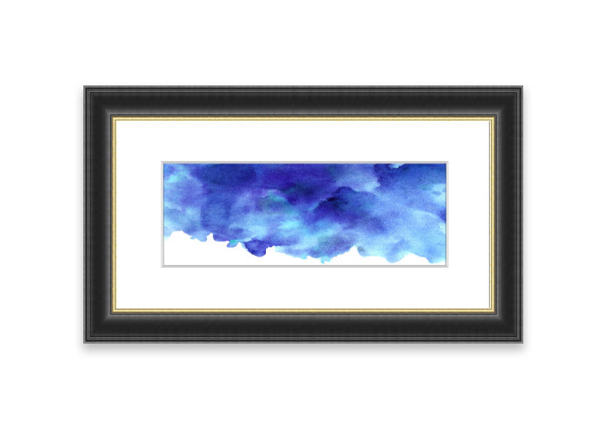 Framed print titled 'As The Clouds Come I', showcasing a beautiful Cornwall landscape with clouds, available in various frame colors.