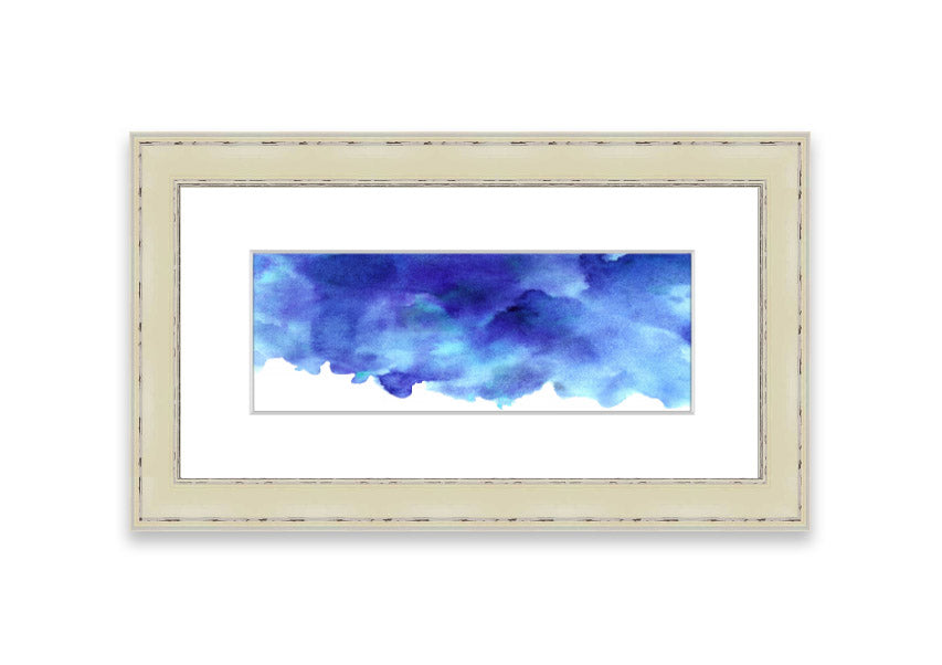 Framed print titled 'As The Clouds Come I', showcasing a beautiful Cornwall landscape with clouds, available in various frame colors.