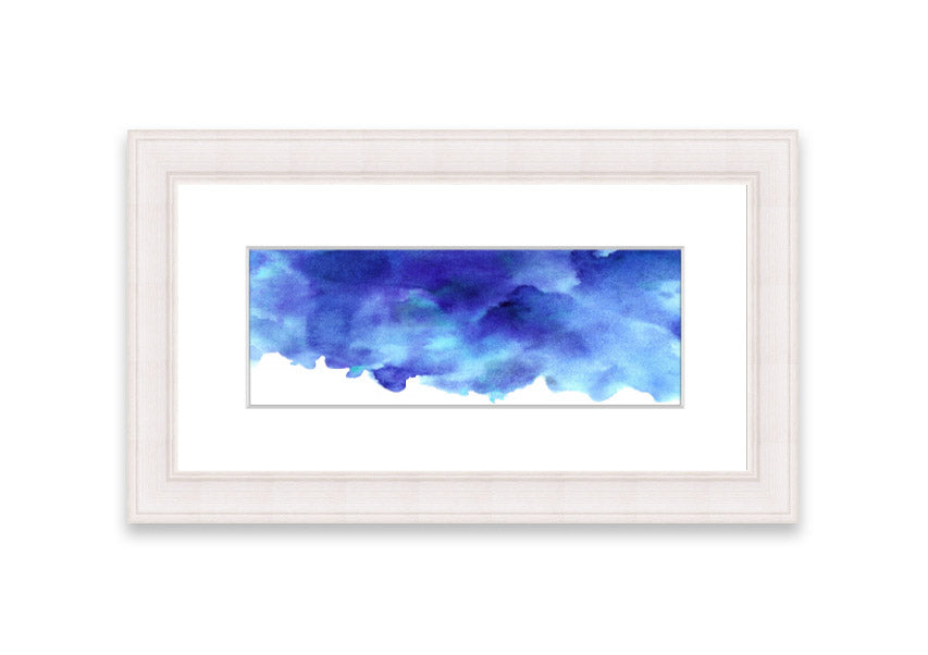 Framed print titled 'As The Clouds Come I', showcasing a beautiful Cornwall landscape with clouds, available in various frame colors.