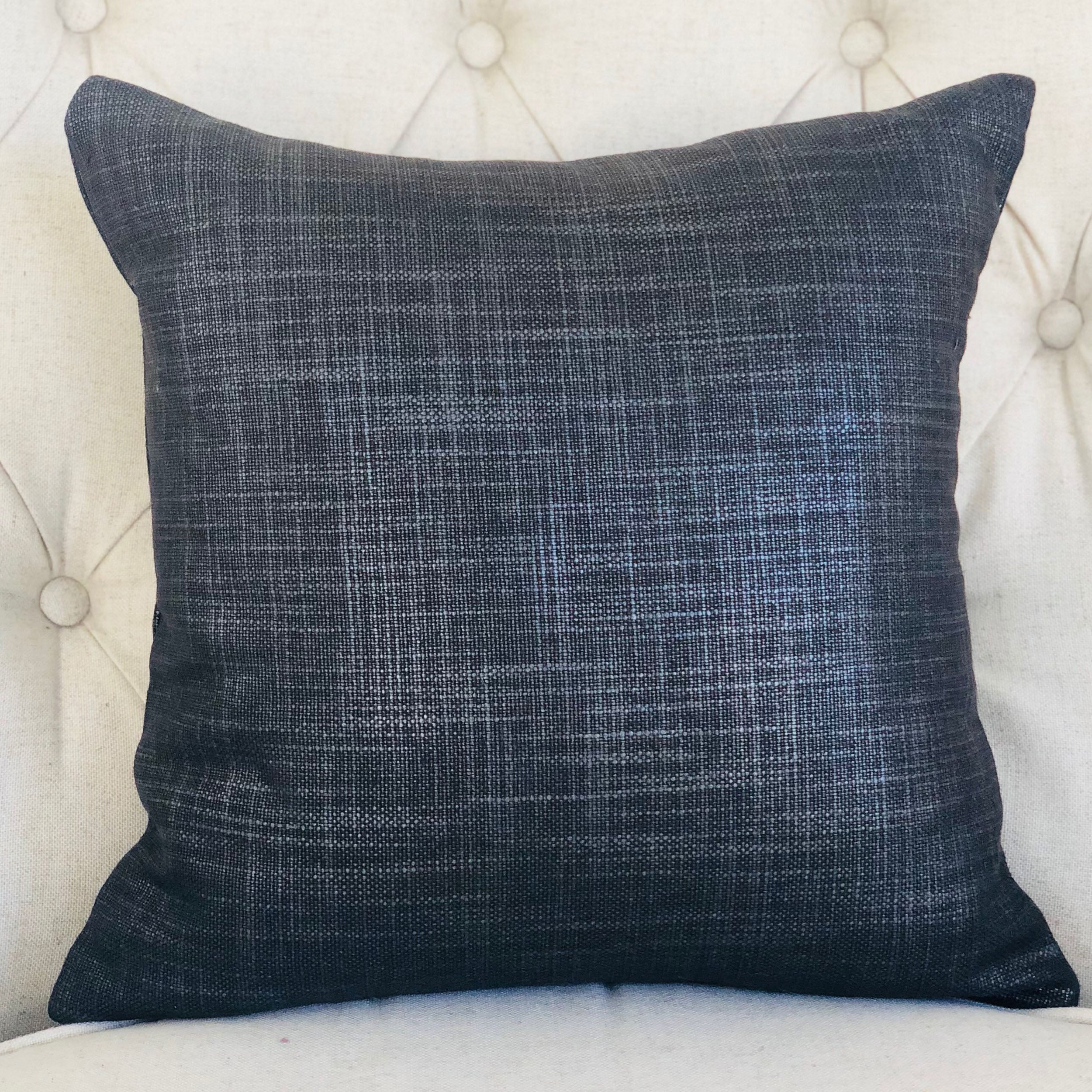 Ashland Glazed Gray Handmade Luxury Pillow showcasing a chic gray design with an invisible zipper and double-sided fabric.