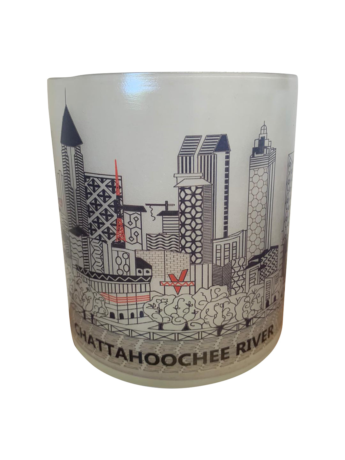 Atlanta Skyline Glass Votive showcasing a modern skyline design, perfect for tealights and home decor.