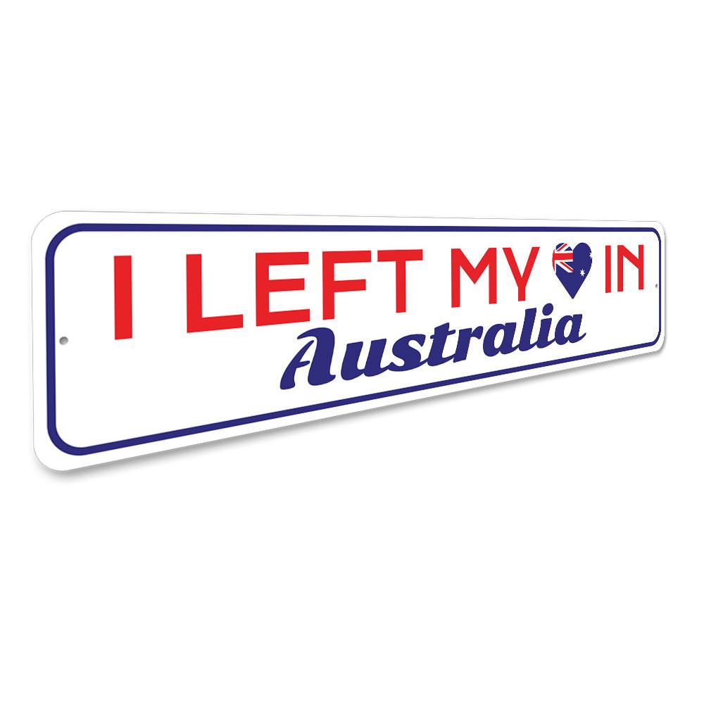 Australia Love Sign made of high-quality aluminum, featuring a decorative design perfect for home decor.