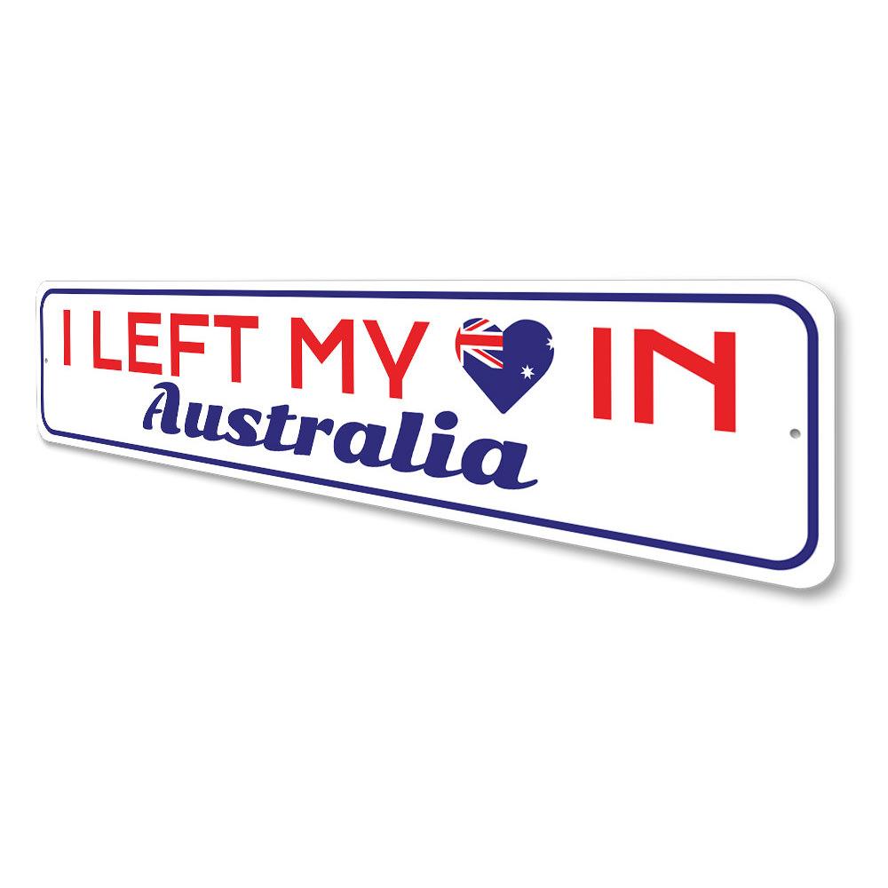 Australia Love Sign made of high-quality aluminum, featuring a decorative design perfect for home decor.