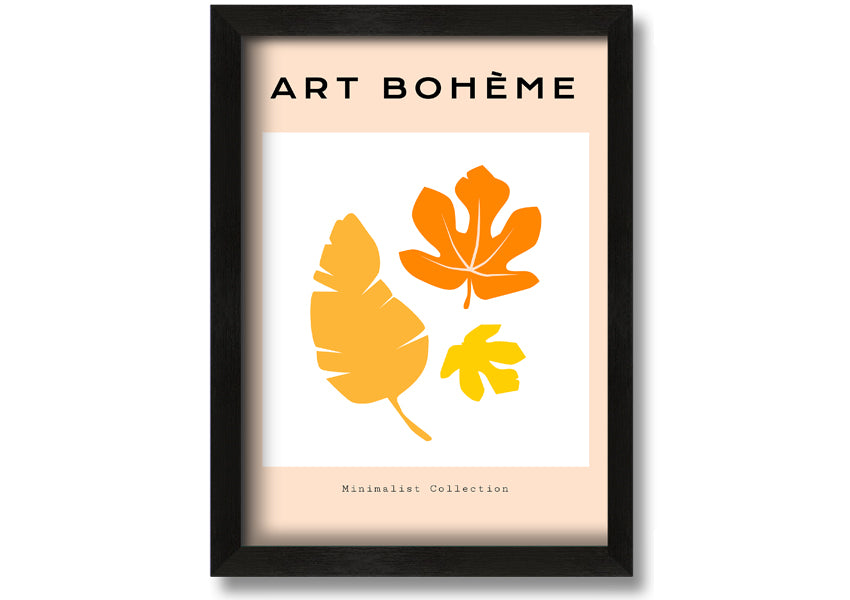 Autumn Leaves Boheme framed print showcasing vibrant autumn leaves in a stylish frame.