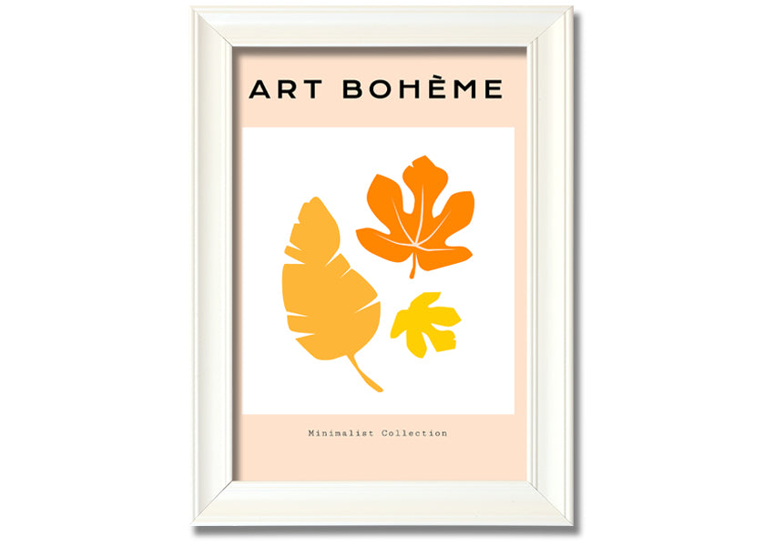 Autumn Leaves Boheme framed print showcasing vibrant autumn leaves in a stylish frame.