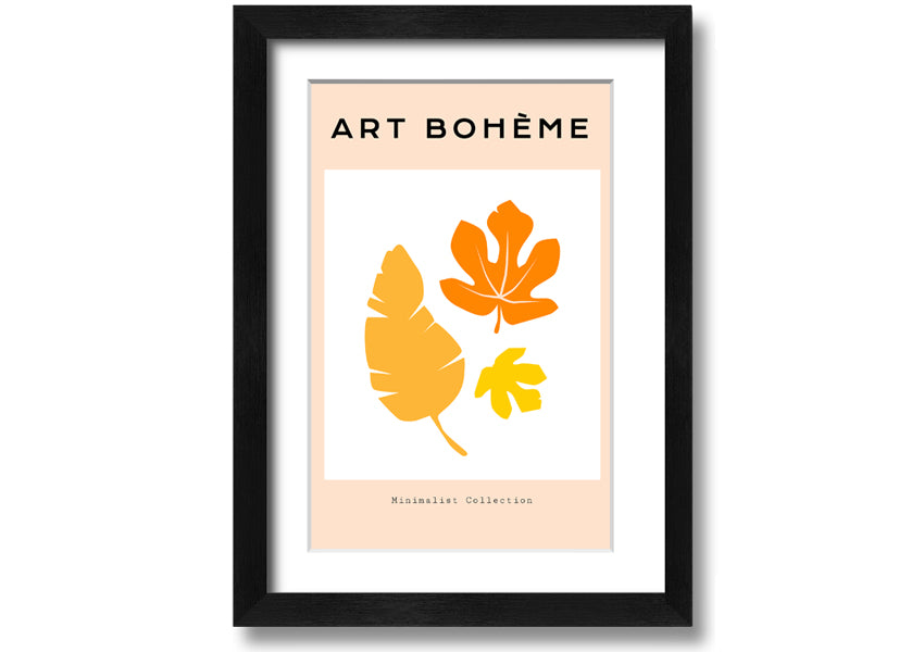 Autumn Leaves Boheme framed print showcasing vibrant autumn leaves in a stylish frame.