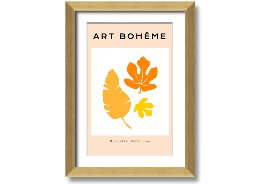 Autumn Leaves Boheme framed print showcasing vibrant autumn leaves in a stylish frame.