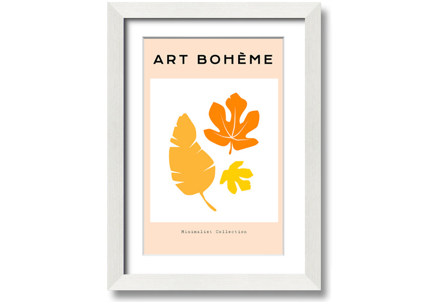 Autumn Leaves Boheme framed print showcasing vibrant autumn leaves in a stylish frame.