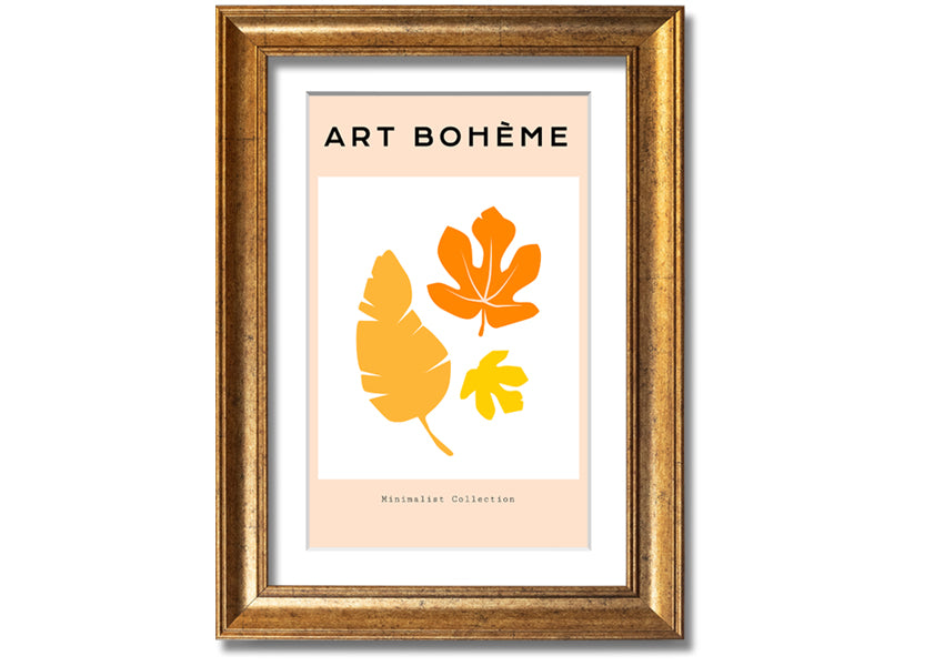 Autumn Leaves Boheme framed print showcasing vibrant autumn leaves in a stylish frame.