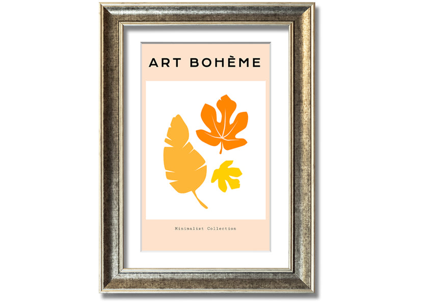 Autumn Leaves Boheme framed print showcasing vibrant autumn leaves in a stylish frame.