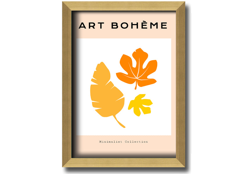 Autumn Leaves Boheme framed print showcasing vibrant autumn leaves in a stylish frame.