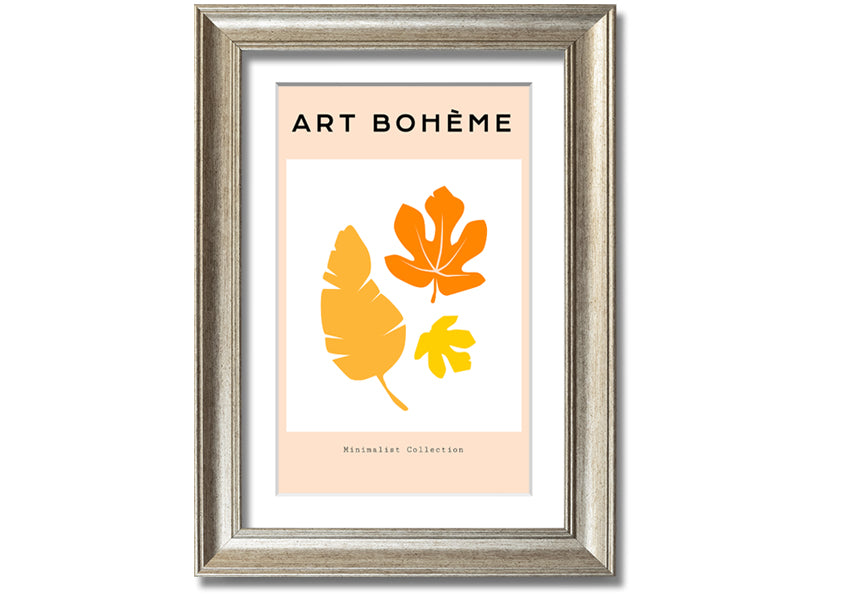 Autumn Leaves Boheme framed print showcasing vibrant autumn leaves in a stylish frame.