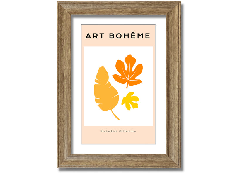 Autumn Leaves Boheme framed print showcasing vibrant autumn leaves in a stylish frame.