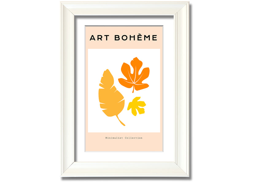 Autumn Leaves Boheme framed print showcasing vibrant autumn leaves in a stylish frame.