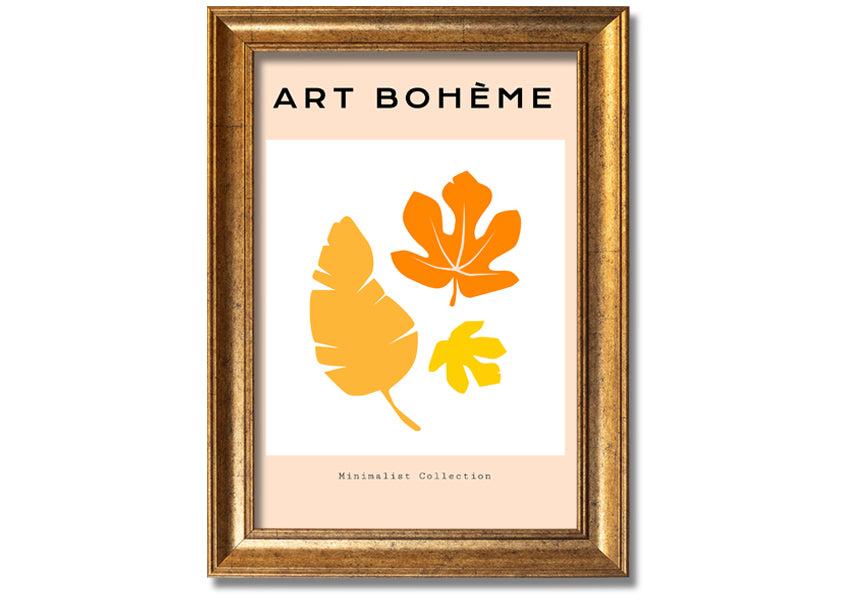 Autumn Leaves Boheme framed print showcasing vibrant autumn leaves in a stylish frame.