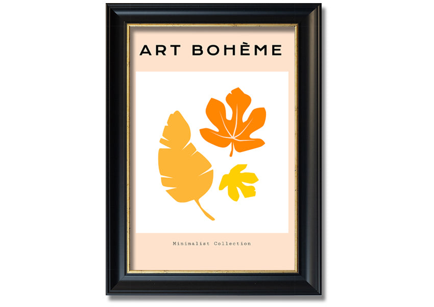 Autumn Leaves Boheme framed print showcasing vibrant autumn leaves in a stylish frame.