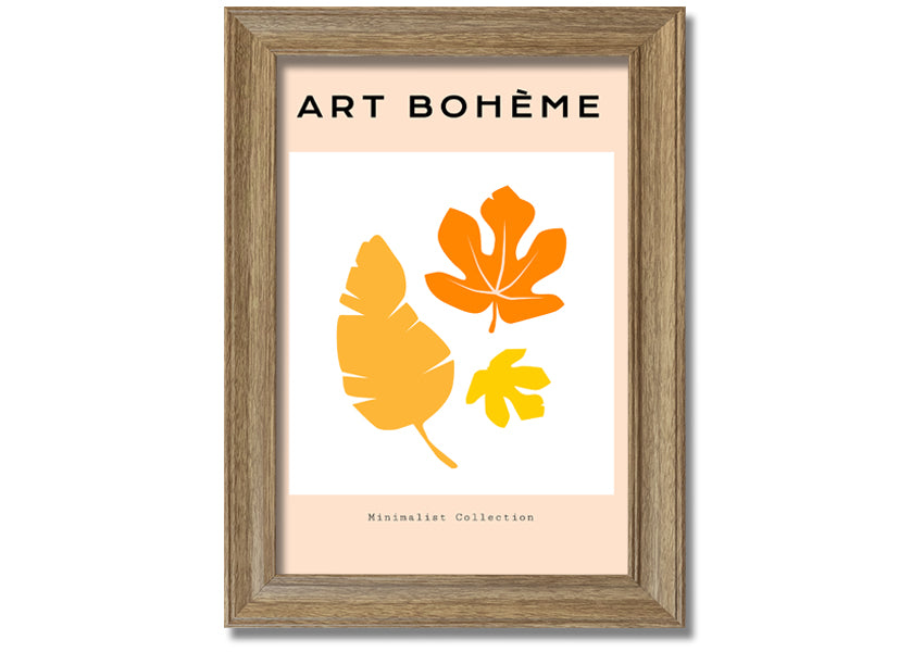 Autumn Leaves Boheme framed print showcasing vibrant autumn leaves in a stylish frame.