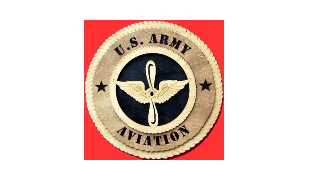 Handmade wooden Aviation Wall Tribute with 3D design, honoring U.S. veterans.