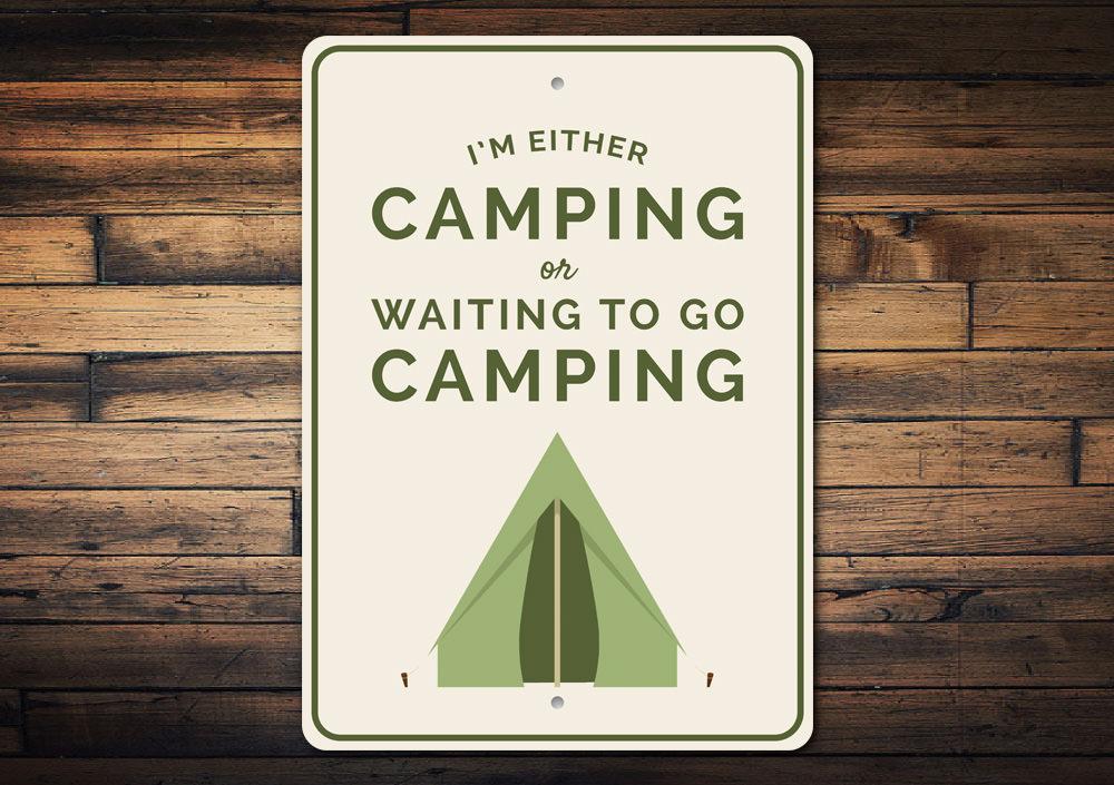 A decorative Avid Camper Gift Sign made of high-quality aluminum, featuring a camping theme, suitable for indoor and outdoor display.