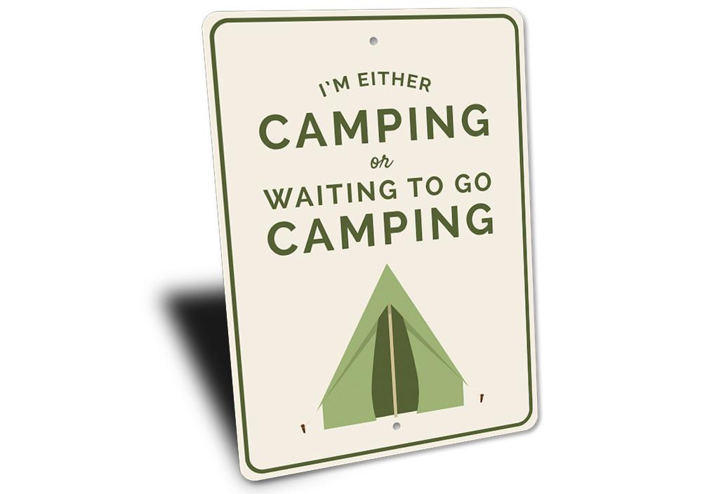 A decorative Avid Camper Gift Sign made of high-quality aluminum, featuring a camping theme, suitable for indoor and outdoor display.