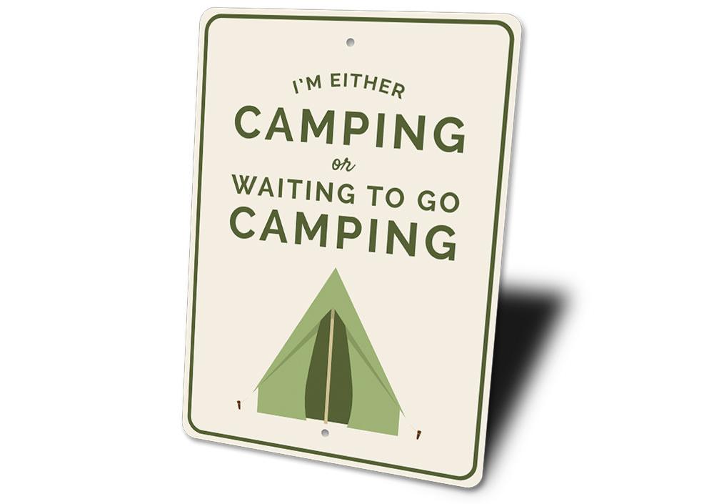 A decorative Avid Camper Gift Sign made of high-quality aluminum, featuring a camping theme, suitable for indoor and outdoor display.