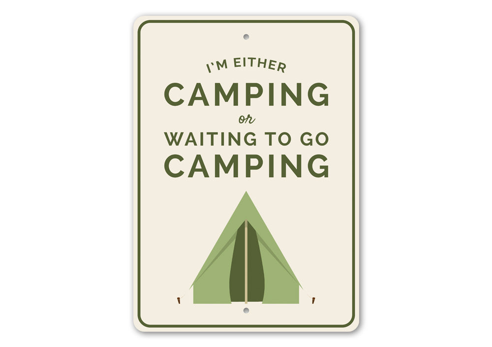 A decorative Avid Camper Gift Sign made of high-quality aluminum, featuring a camping theme, suitable for indoor and outdoor display.