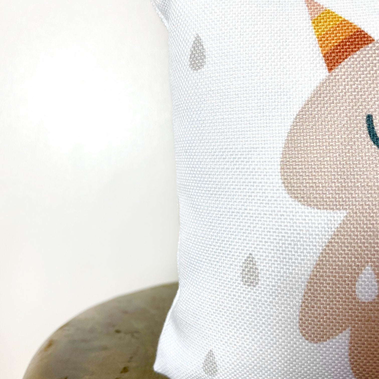 A cute baby unicorn throw pillow cover featuring a whimsical design, perfect for nursery decor and baby showers.