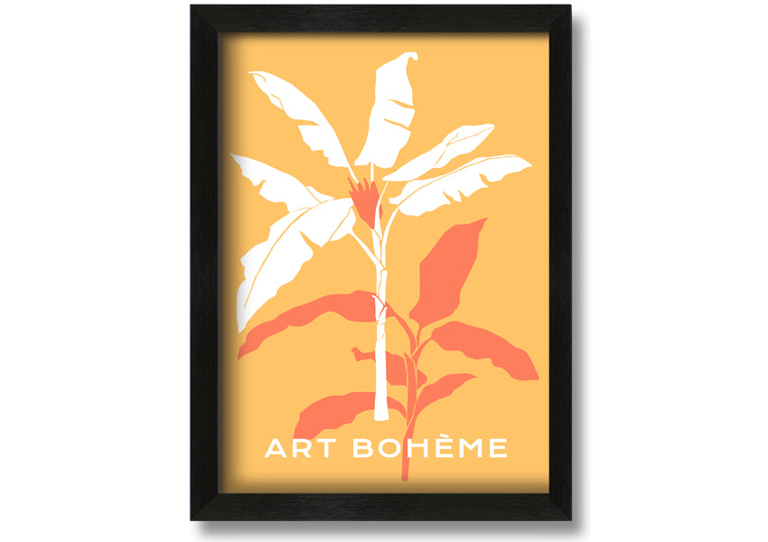 A beautifully framed Banana Tree print showcasing vibrant green leaves, ready to hang on a wall.