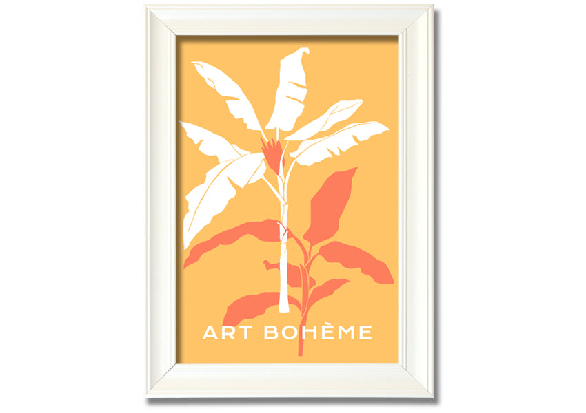 A beautifully framed Banana Tree print showcasing vibrant green leaves, ready to hang on a wall.