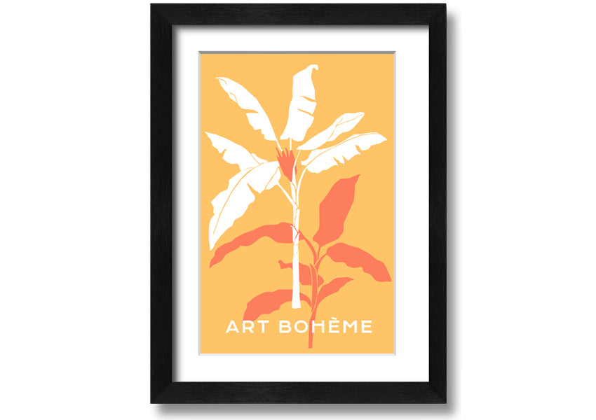 A beautifully framed Banana Tree print showcasing vibrant green leaves, ready to hang on a wall.