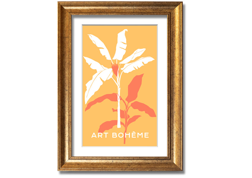 A beautifully framed Banana Tree print showcasing vibrant green leaves, ready to hang on a wall.