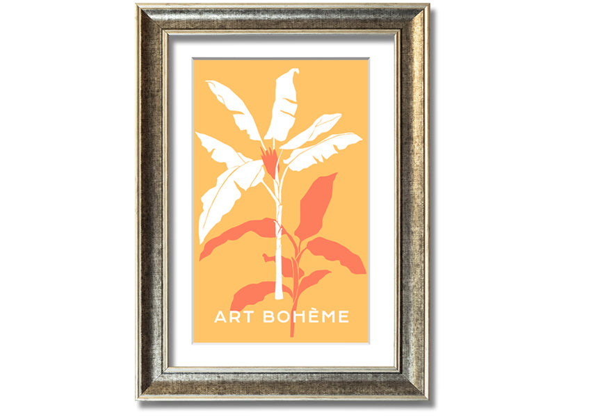 A beautifully framed Banana Tree print showcasing vibrant green leaves, ready to hang on a wall.