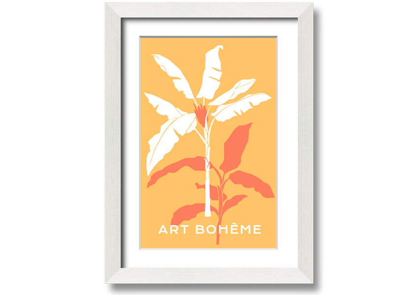 A beautifully framed Banana Tree print showcasing vibrant green leaves, ready to hang on a wall.