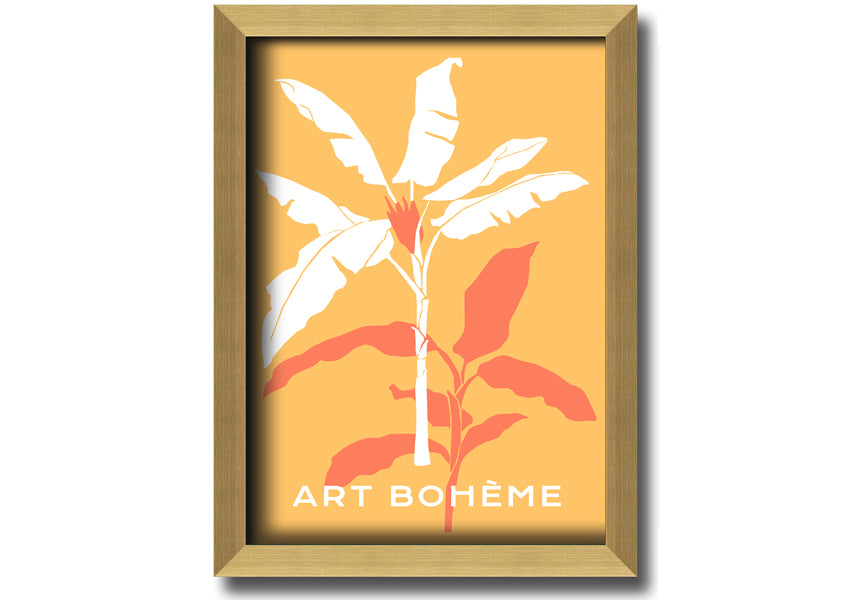 A beautifully framed Banana Tree print showcasing vibrant green leaves, ready to hang on a wall.