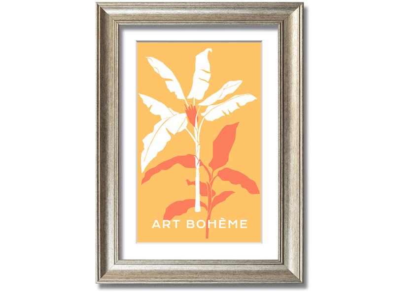 A beautifully framed Banana Tree print showcasing vibrant green leaves, ready to hang on a wall.