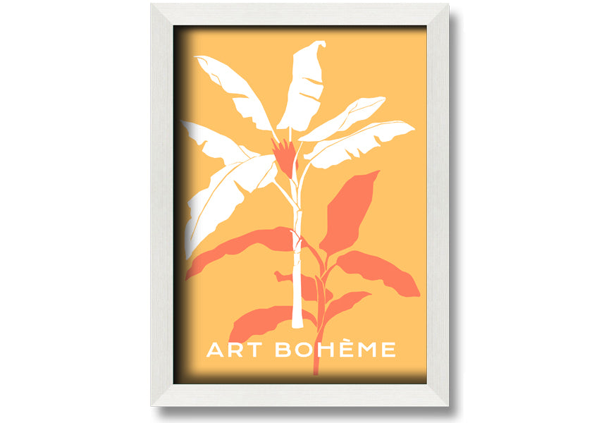 A beautifully framed Banana Tree print showcasing vibrant green leaves, ready to hang on a wall.