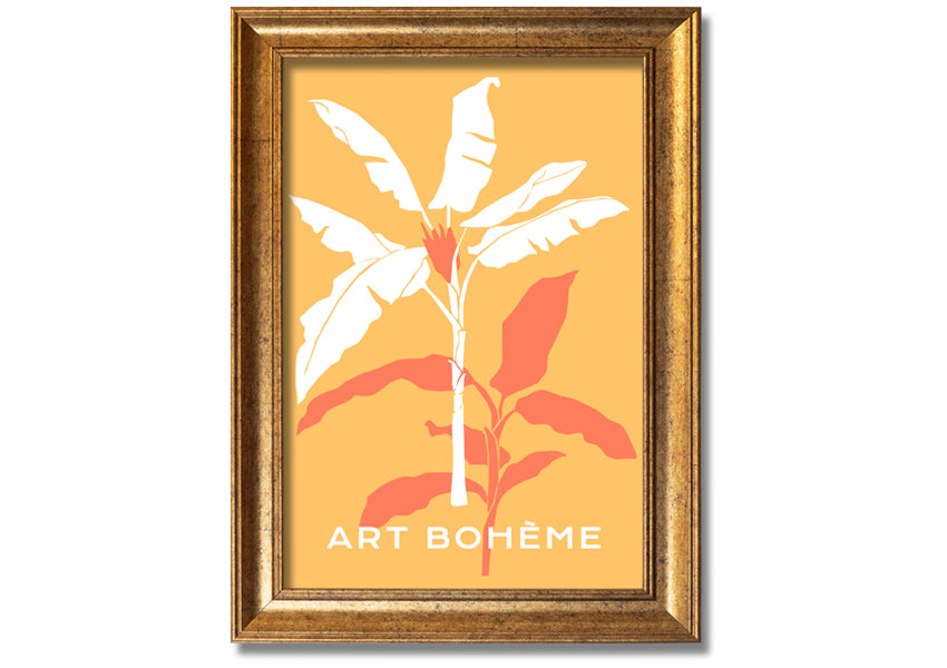 A beautifully framed Banana Tree print showcasing vibrant green leaves, ready to hang on a wall.